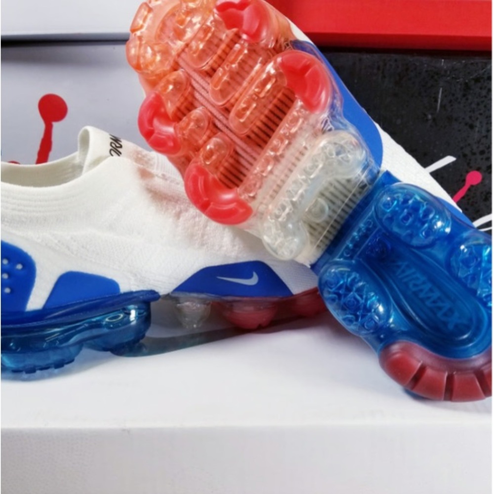 Nike air max vapormax laceless red white blue moc 2 men sneakers - Picture 3 of 6